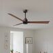 Atlas Alessandra 56 inch Textured Bronze with Walnut Tone Blades Ceiling Fan