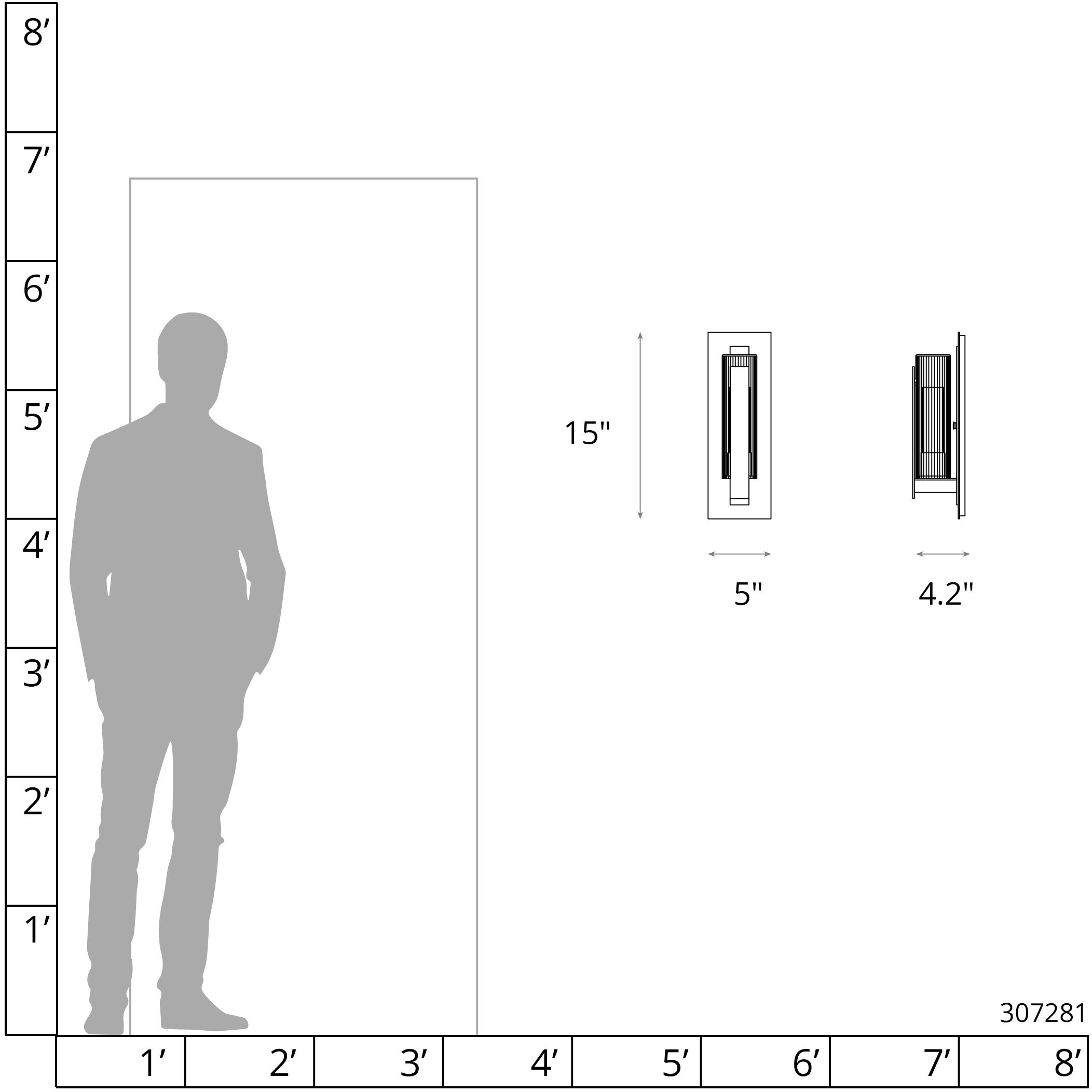 Vertical Bar 1 Light 15 inch Coastal Oil Rubbed Bronze Outdoor Sconce, Small