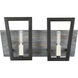 Zag 2 Light 14.5 inch Black and Grey Bath Vanity Wall Light in Black/Grey Wood