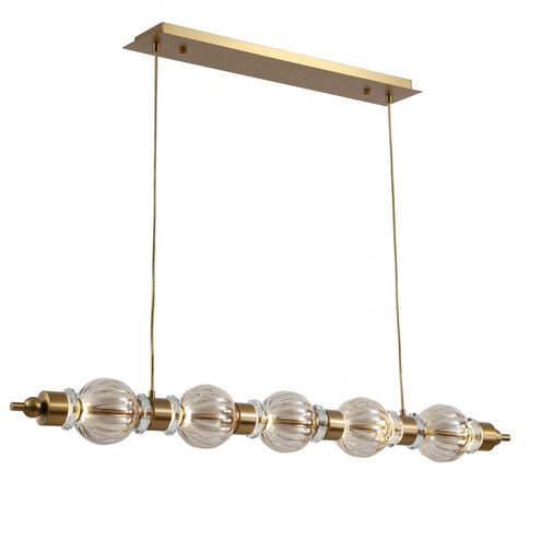 Avra Linear Pendant Ceiling Light in Aged Brass