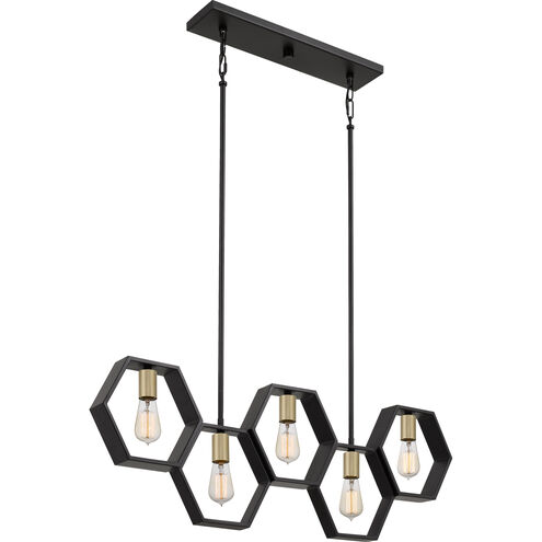 Bismarck 5 Light 40 inch Earth Black Island Chandelier Ceiling Light