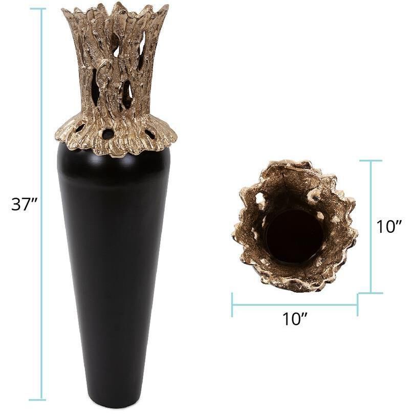 Black Zetian 37 X 10 inch Vase, Short