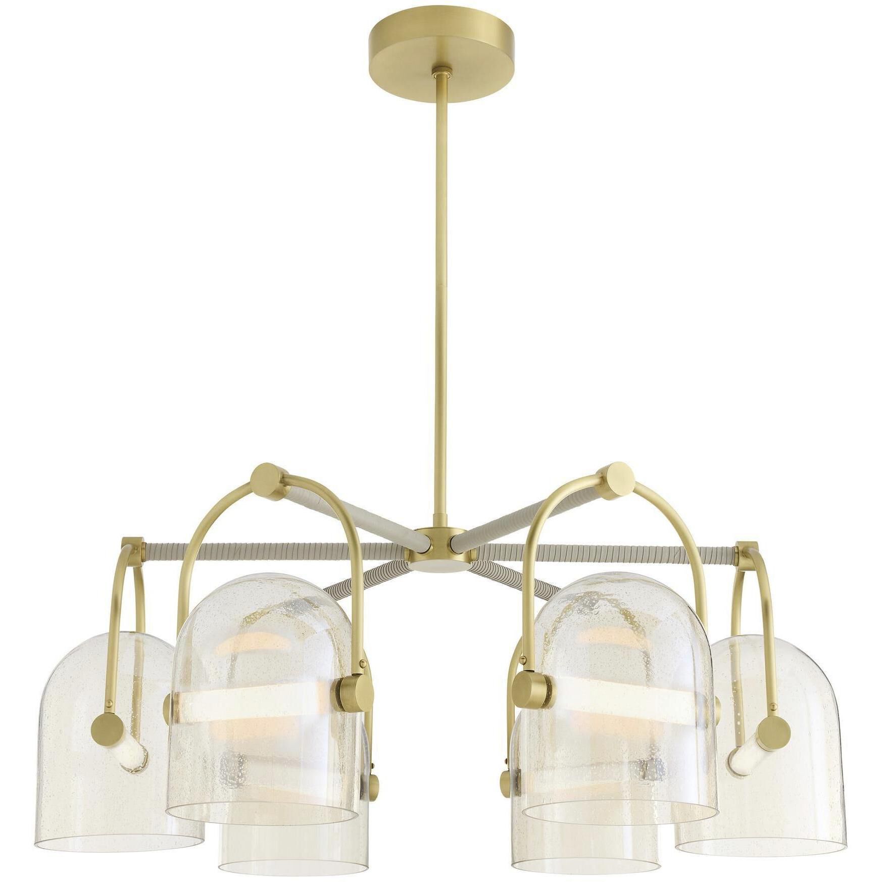 Marco 6 Light 38 inch Antique Brass with Bone Chandelier Ceiling Light