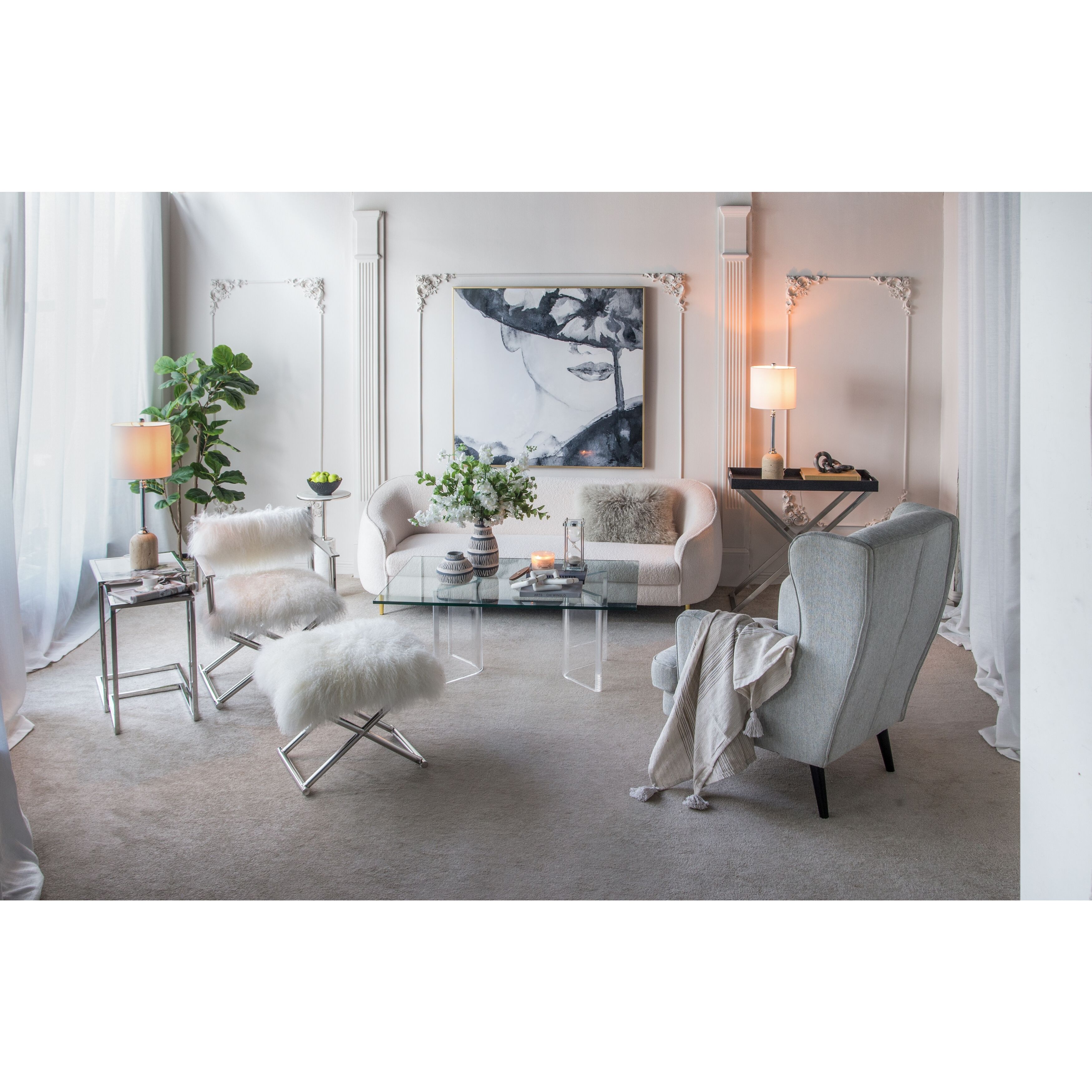 Anita White/Gold Marble Chain