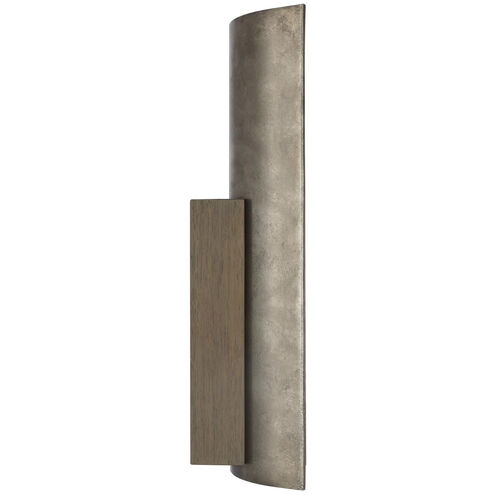 Anne-Marie Barton Remi Sconce Wall Light in Mottled Pewter and Warm Walnut