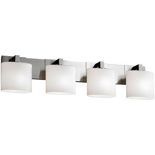 Fusion LED 35.25 inch Brushed Nickel Bath Bar Wall Light in 2800 Lm LED, Oval, Opal Fusion, Modular