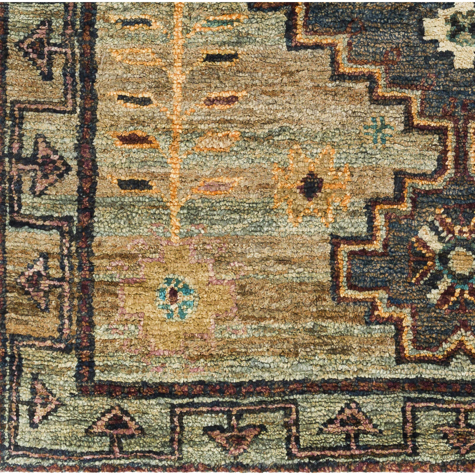 Scarborough 108 X 72 inch Medium Green Rug in 6 X 9, Rectangle