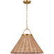C&M by Chapman & Myers Whitby 1 Light 22 inch Burnished Brass Pendant Ceiling Light