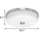 Boswell 1 Light 13.25 inch Satin Nickel Flush Mount Ceiling Light