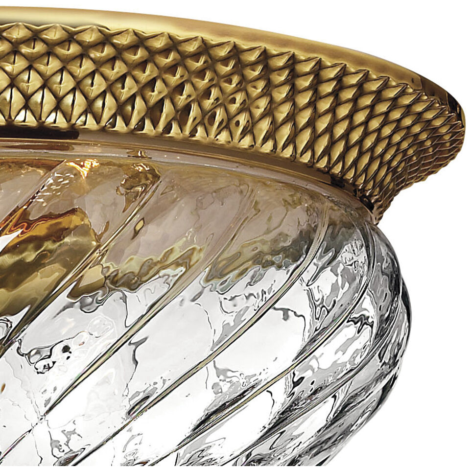 Plantation 3 Light 16 inch Burnished Brass Indoor Bath Flush Mount Ceiling Light