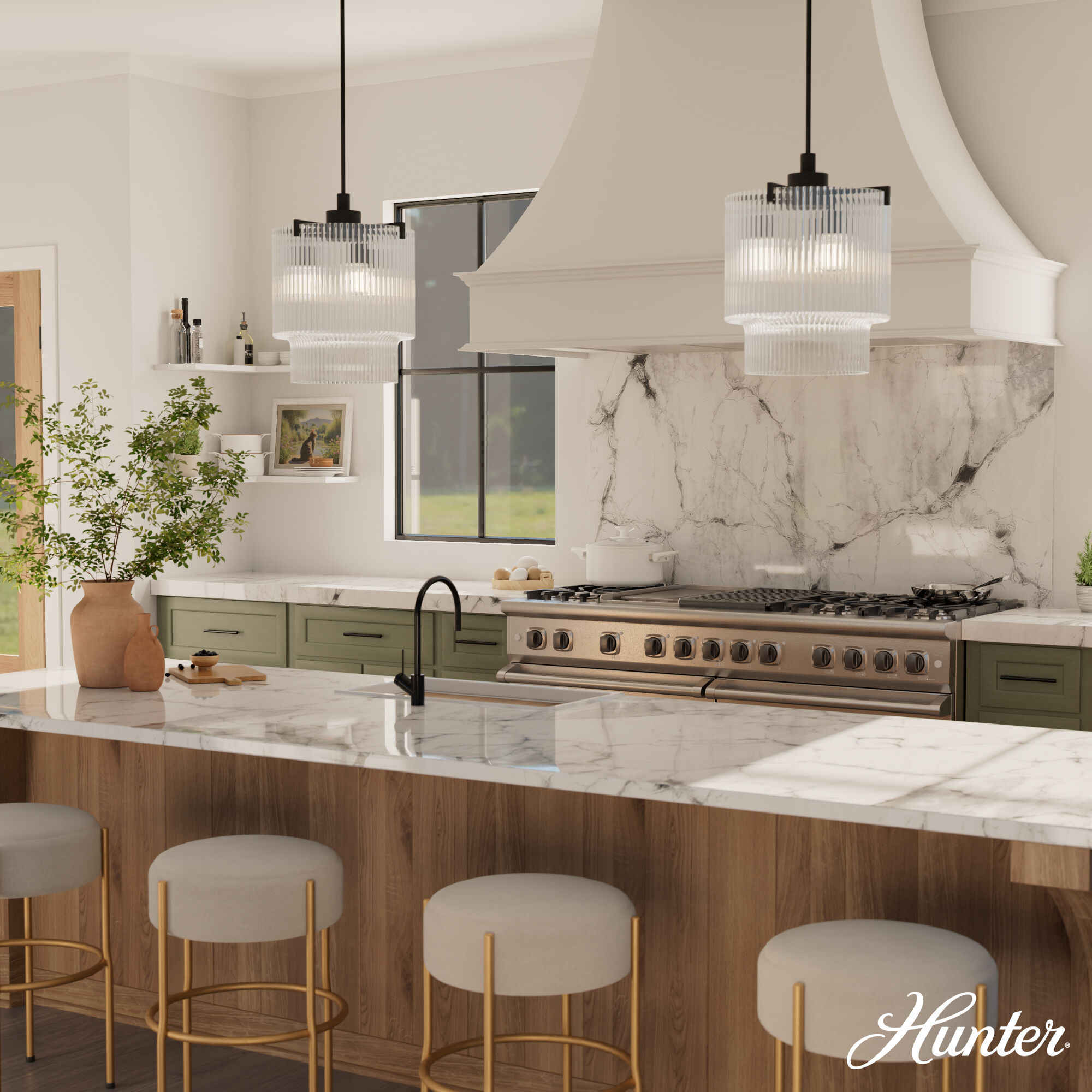 Ontario 3 Light 17.1 inch Matte Black Pendant Ceiling Light, Large