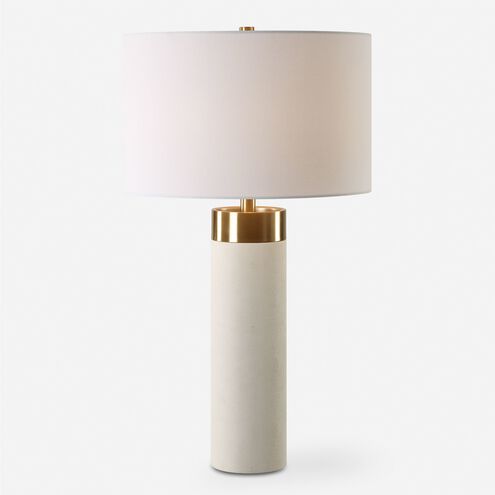 Wessex 27.75 inch 150.00 watt White Faux Shagreen and Antique Brushed Brass Table Lamp Portable Light