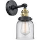 Franklin Restoration Small Bell LED 5 inch Black Antique Brass Sconce Wall Light, Franklin Restoration