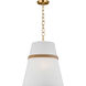 AH by Alexa Hampton Cordtlandt 3 Light 18 inch Burnished Brass with Rattan Pendant Ceiling Light