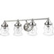 Keal 4 Light 31 inch Polished Nickel Vanity Light Wall Light