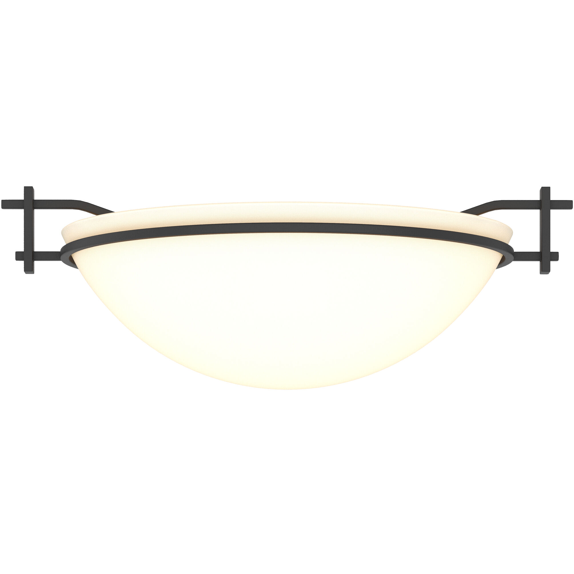 Moonband 1 Light 11.4 inch Black Semi-Flush Ceiling Light in Opal
