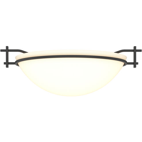 Moonband 1 Light 11.4 inch Black Semi-Flush Ceiling Light in Opal