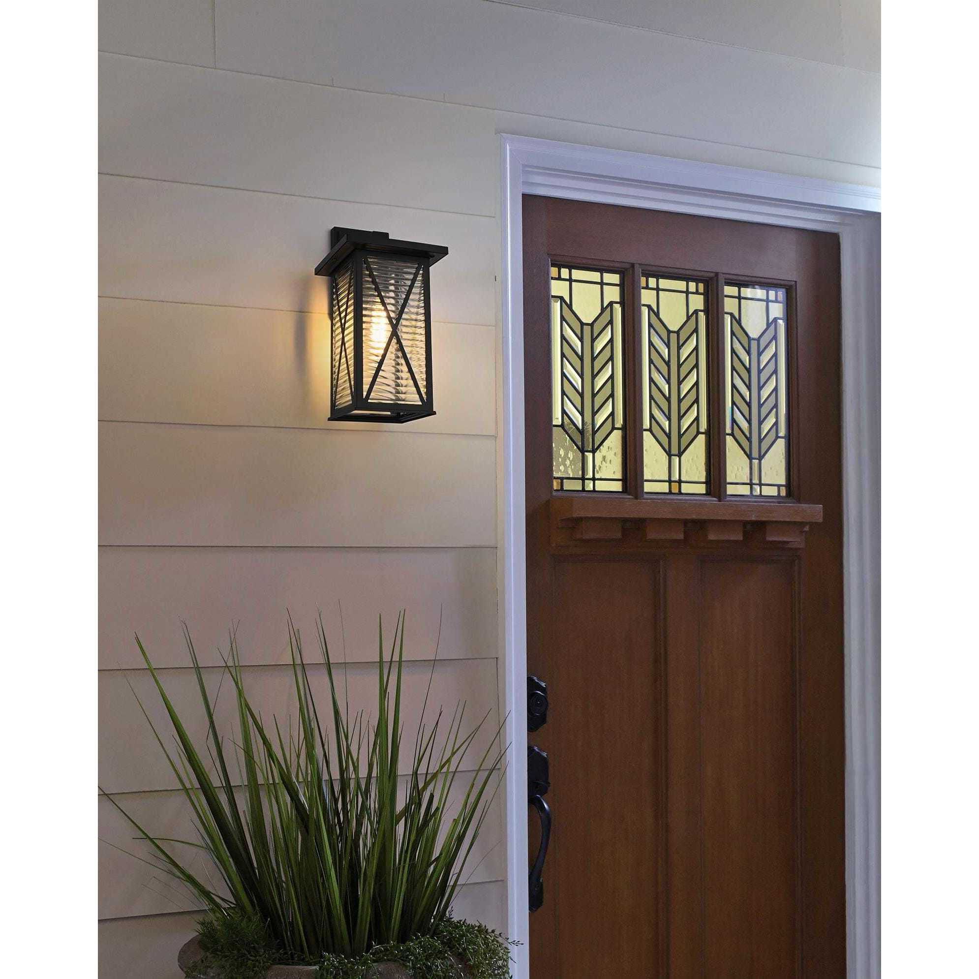 Jada 1 Light 12 inch Black Outdoor Wall Sconce