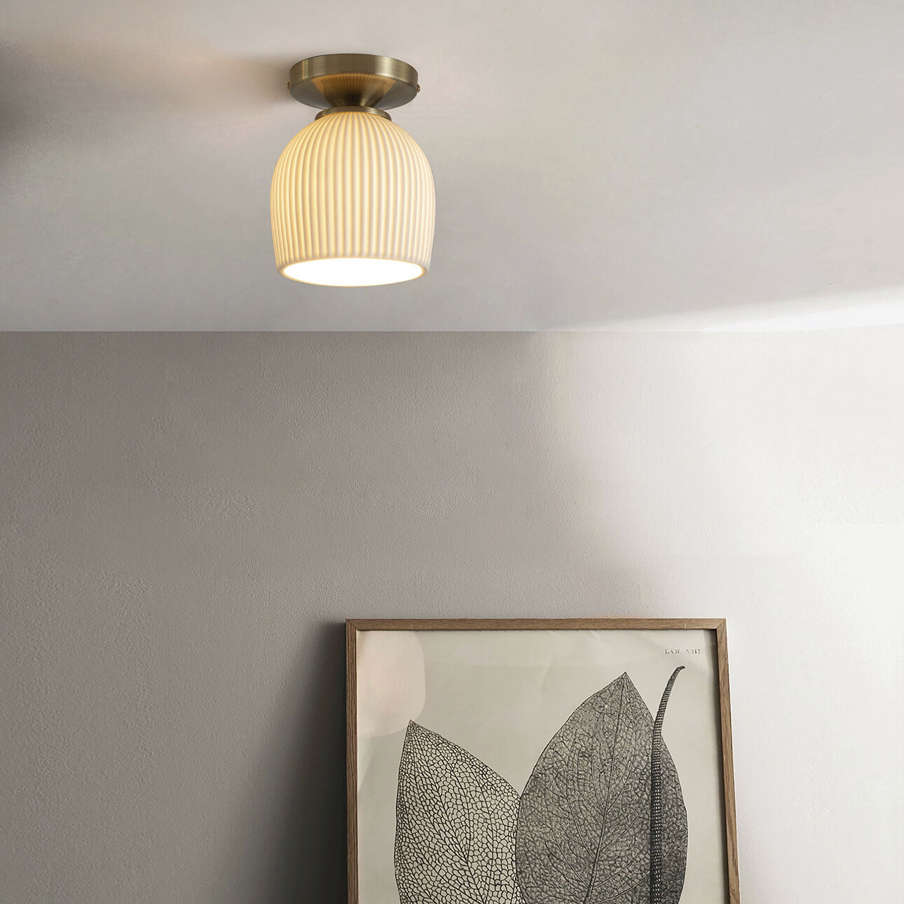 Petaluma LED 6 inch Weathered Brass Semi-Flush Mount Ceiling Light