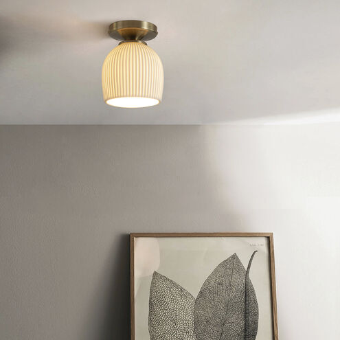 Petaluma LED 6 inch Weathered Brass Semi-Flush Mount Ceiling Light