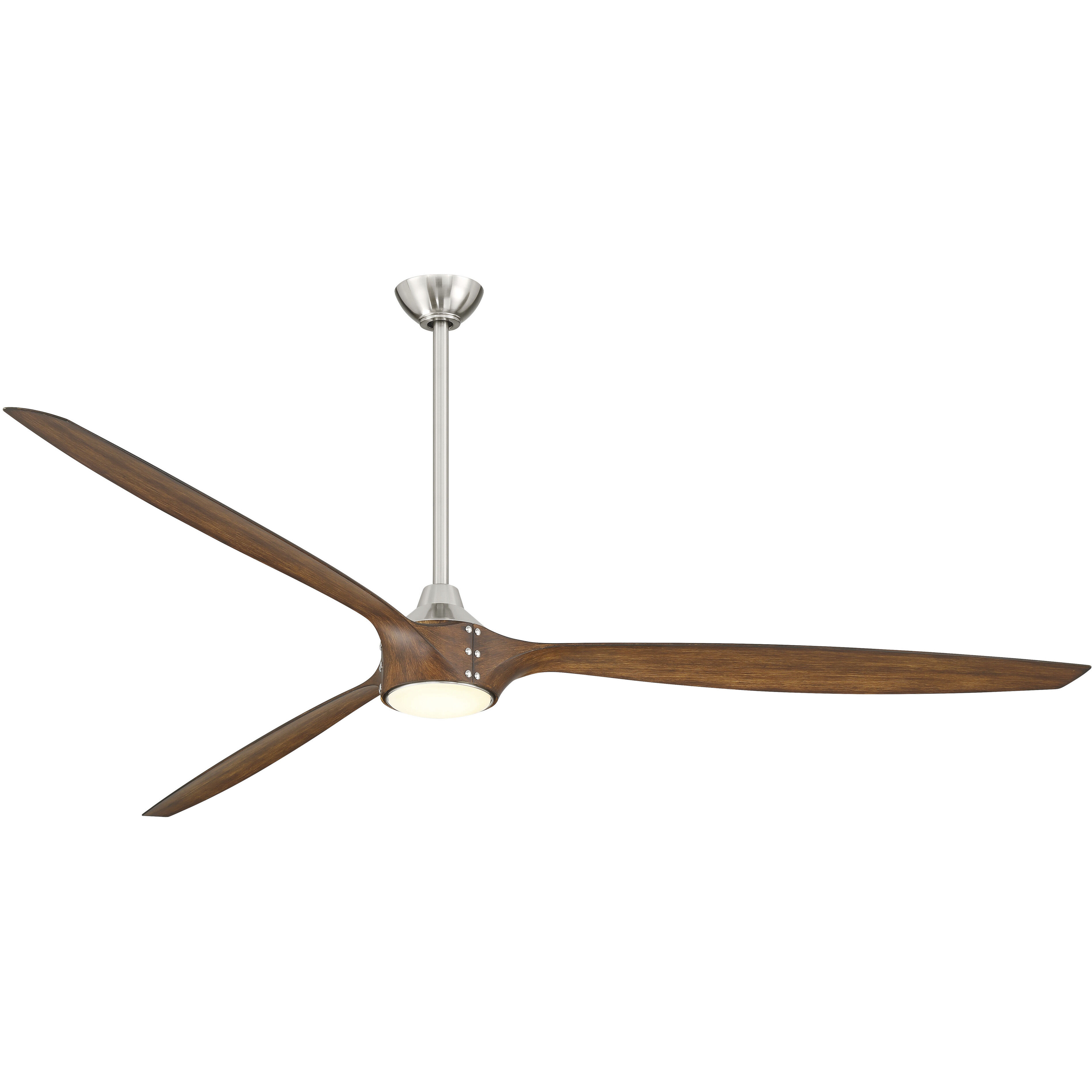 Pierce 84 inch Brushed Nickel with Distressed Koa with Distressed Koa Blades Smart Ceiling Fan