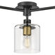 Axel LED 30 inch Black with Heritage Brass Indoor Semi-Flush Mount Ceiling Light