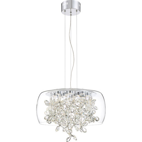 Zeev Lighting CD10245/LED/CH Destiny LED 20 inch Chrome with Glass Shade  with Crystals Chandelier Ceiling Light