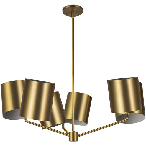 Keiko 6 Light 30.5 inch Brushed Gold Chandelier Ceiling Light