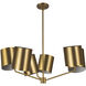 Keiko 6 Light 30.5 inch Brushed Gold Chandelier Ceiling Light