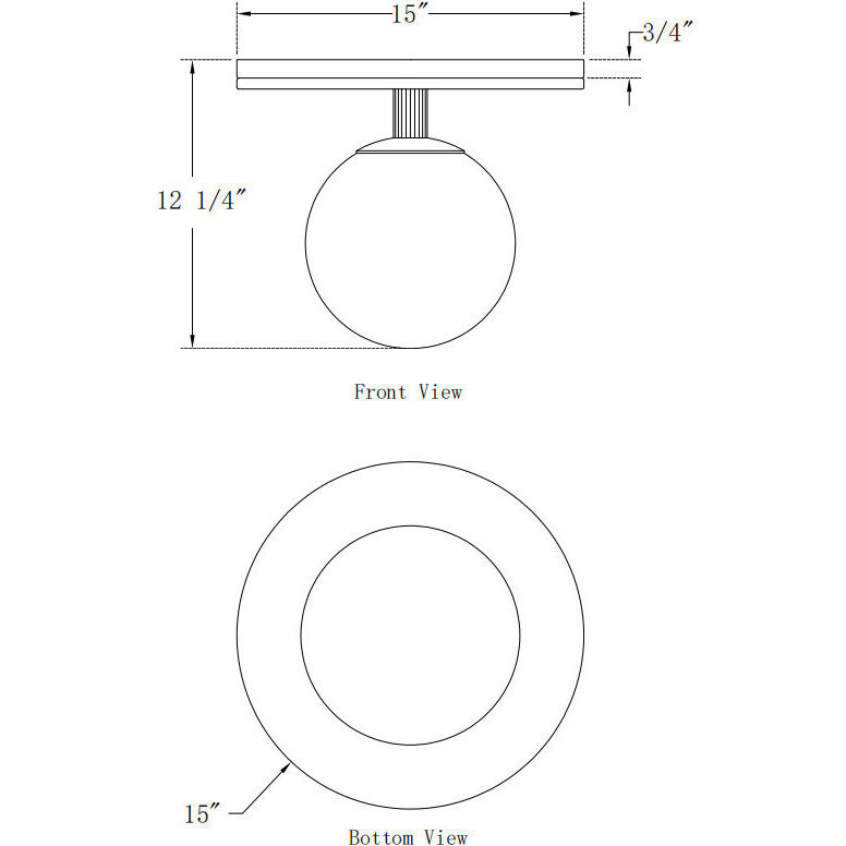 Carnagie LED 15 inch Matte Black Flush Mount Ceiling Light