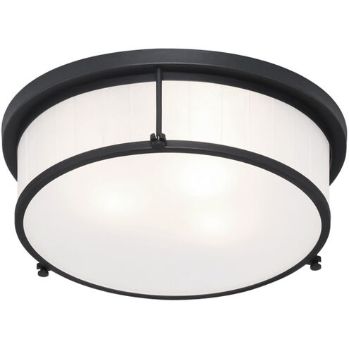 Caisse Claire 3 Light 15 inch Matte Black Flush Mount Ceiling Light