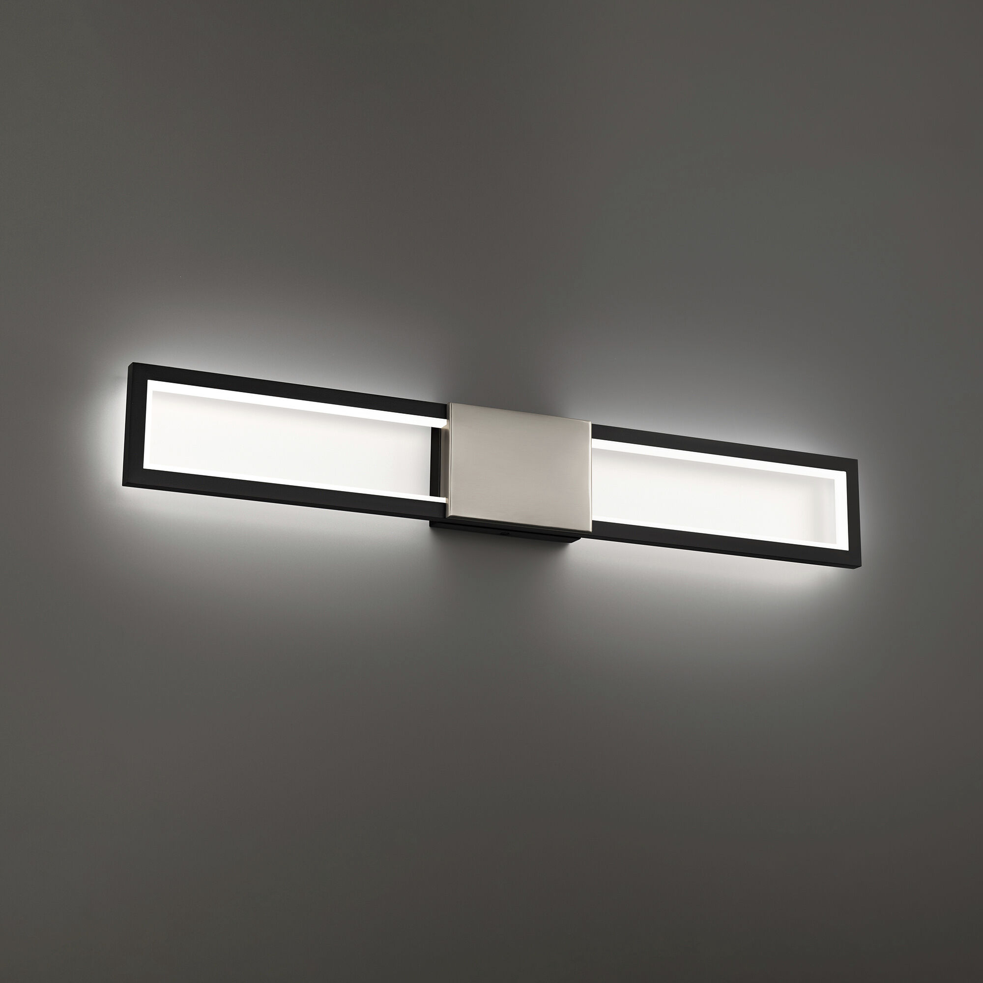 Peekaboo LED 32 inch Black Brushed Nickel Bath Vanity & Wall Light, dweLED