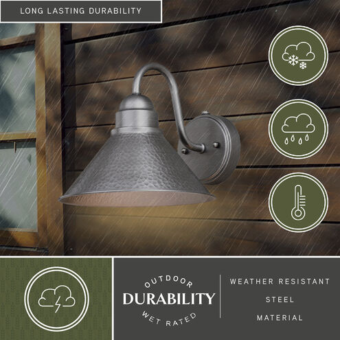 Outland LED 9 inch Brushed Pewter Outdoor Wall