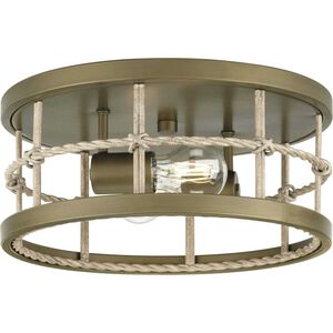 Lattimore 2 Light 13 inch Aged Brass Flushmount Ceiling Light, Design Series