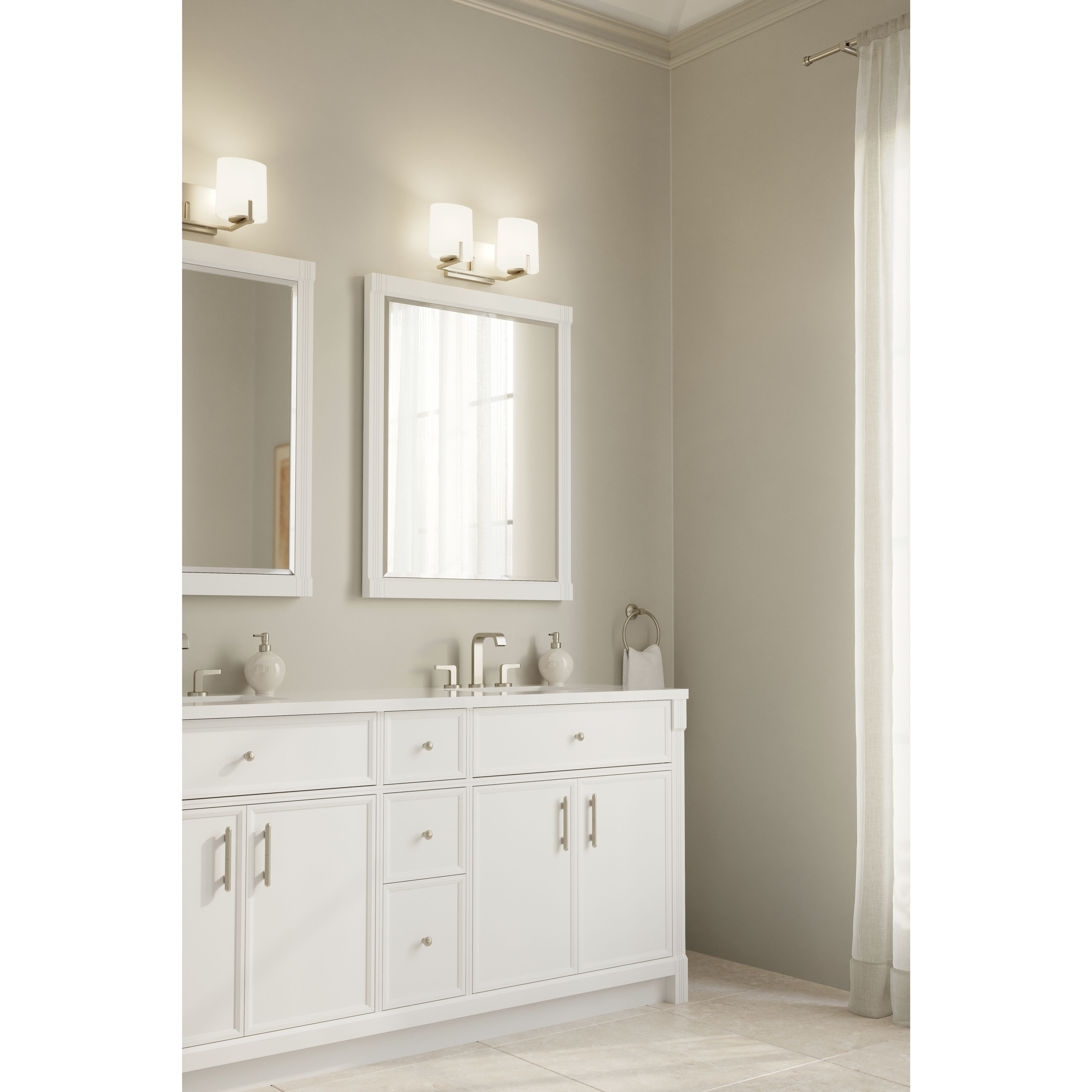 Mirelle 2 Light 16 inch Brushed Nickel Vanity Wall Light