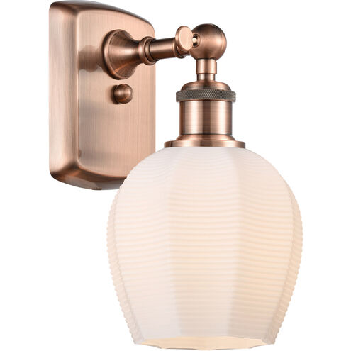 Ballston Norfolk LED 5.75 inch Antique Copper Sconce Wall Light in Matte White Glass