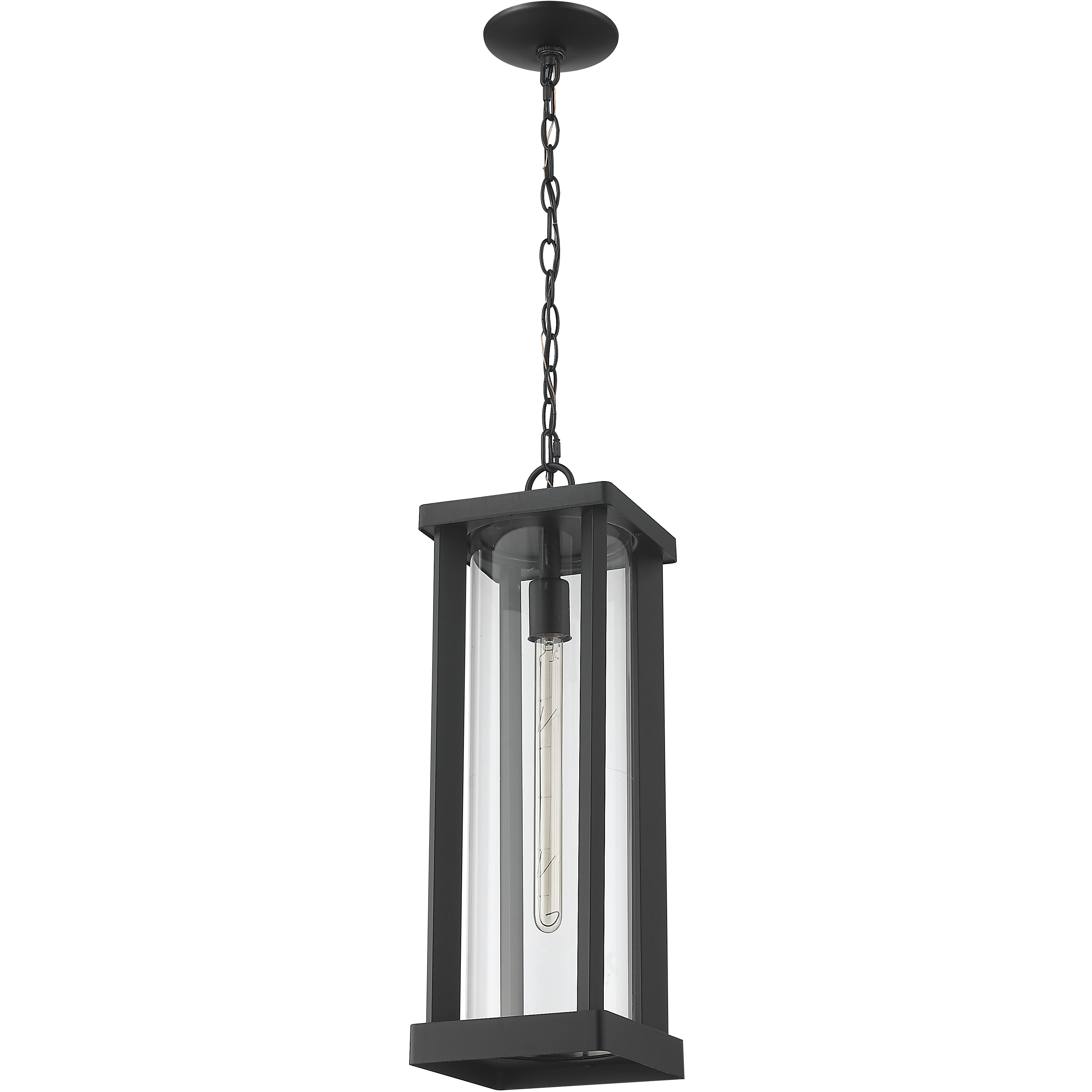 Glenwood 1 Light 7.5 inch Black Outdoor Chain Mount Ceiling Fixture