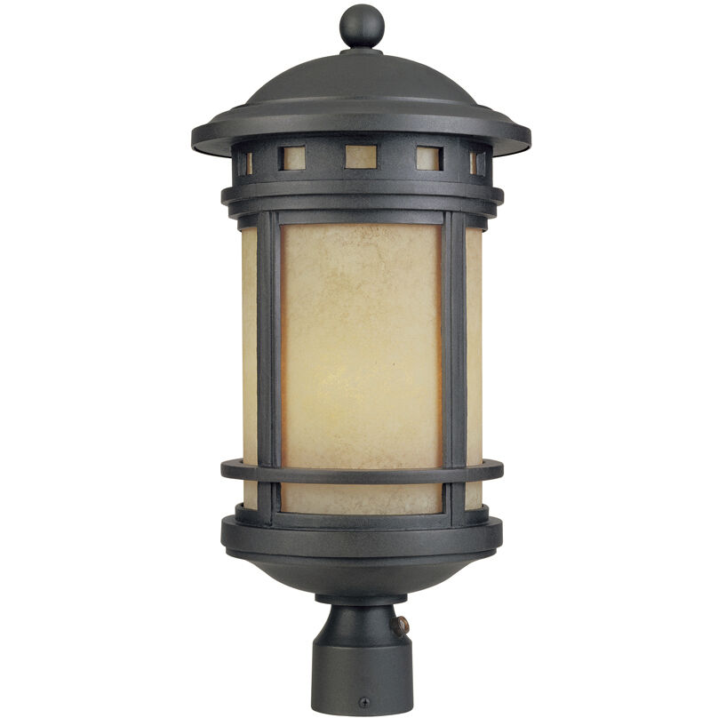 Sedona 3 Light 23 inch Oil Rubbed Bronze Outdoor Post Lantern in Amber