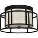 Hulton 2 Light 15 inch Matte Black Flush Ceiling Light