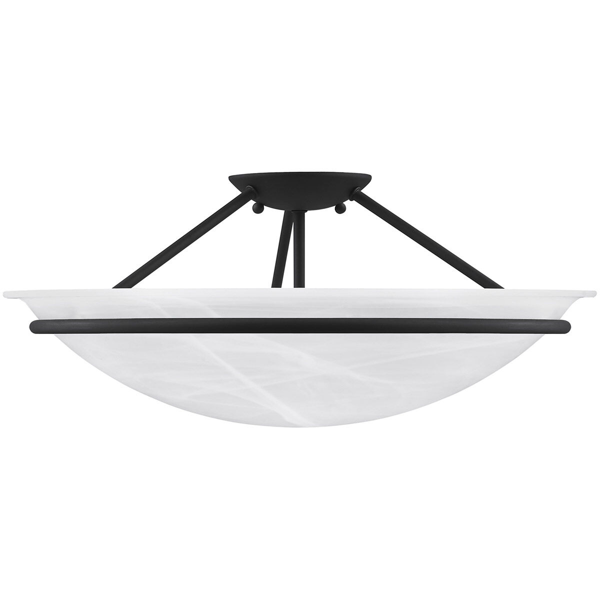 Newburgh 3 Light 20 inch Black Semi-Flush Mount Ceiling Light