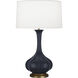 Pike 31.88 inch 150 watt Matte Midnight Blue Table Lamp Portable Light in Aged Brass