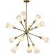 Alora Mood Cosmo 12 Light 38.63 inch Brushed Gold/Glossy Ribbed Opal Glass Chandelier Ceiling Light