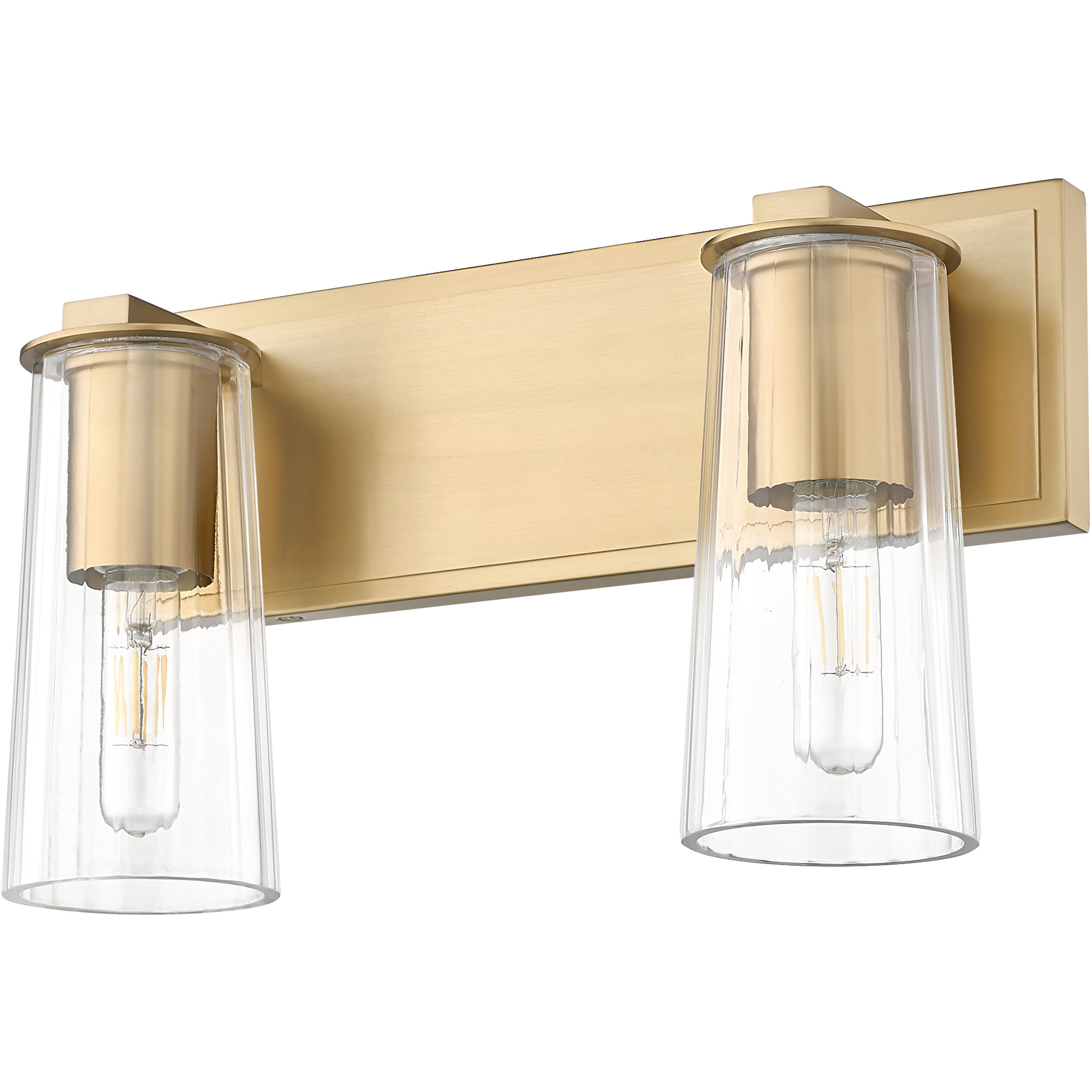 Titus 2 Light 16 inch Modern Gold Bath Vanity Light Wall Light