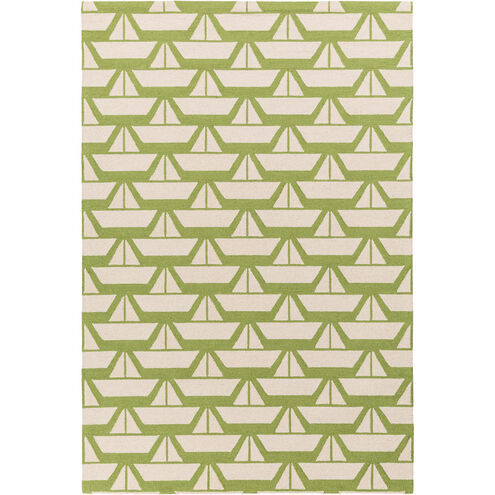 Tic Tac Toe 114 X 90 inch Green and Neutral Area Rug, Wool
