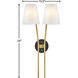Aston 2 Light 13.5 inch Heritage Brass with Black Indoor Wall Sconce Wall Light