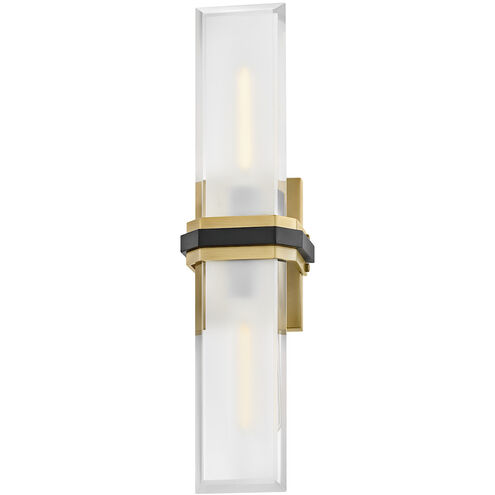 Kipton 2 Light 5.5 inch Heritage Brass with Black Bath Light Wall Light