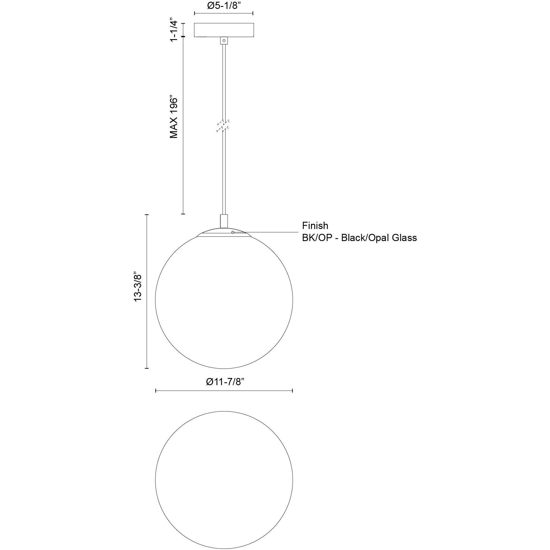 Marco LED 11.88 inch Black Pendant Ceiling Light