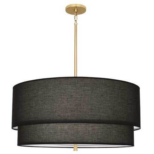 Decker 3 Light 30 inch Modern Brass Pendant Ceiling Light in Raven Black