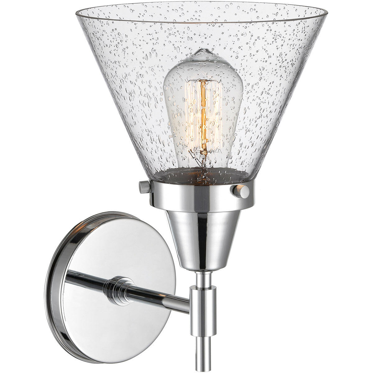 Caden LED 7.75 inch Polished Chrome Sconce Wall Light in Seedy Glass