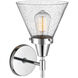 Caden LED 7.75 inch Polished Chrome Sconce Wall Light in Seedy Glass